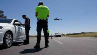 Gaziantepte bayram öncesi havadan trafik denetimi