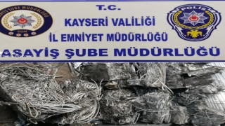 İş yerine operasyon, çalıntı 2 ton 624 kilo kablo bulundu