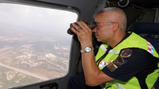 Jandarmadan helikopter destekli trafik denetimi