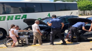 Kapıkulede engelli gurbetçinin yardımına polis yetişti