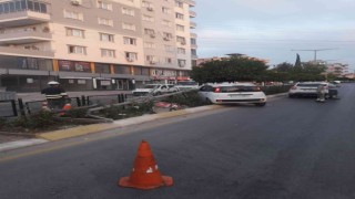 Kaza yapan otomobilde 2 kişi yaralandı