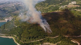 Kocaelide ormanlık alanda yangın çıktı, söndürme çalışmaları devam ediyor