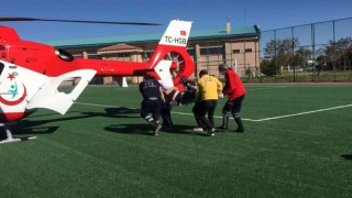 Konyada kalp krizi geçiren hasta hava ambulansıyla nakledildi