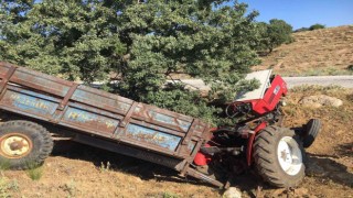 Kurbanlık satmaya giderken kaza yaptı