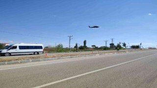 Malatyada helikopter destekli trafik denetimi