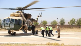 Mardinde helikopterle havadan trafik denetimi yapıldı