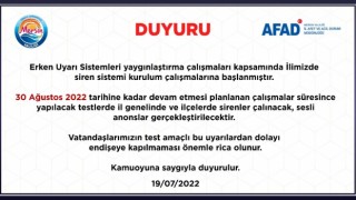 Mersinde ikaz alarm ve siren testleri yapılacak