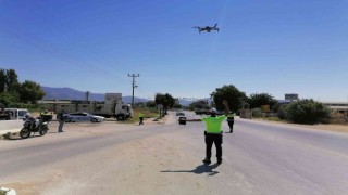 Ödemişte dron destekli trafik denetimi