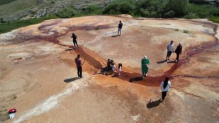 Otlukbeli travertenli gölü turizme kazandırılıyor