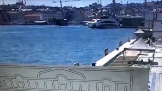 (Özel) İstanbul Boğazındaki vapur kazası kamerada
