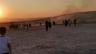Pamukkalede anız yangını