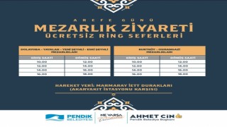 Pendikte Arefe Gününde mezarlıklara kolay ve ücretsiz ring servisi