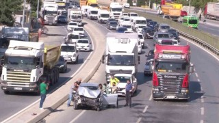 Şile Otoyolunda zincirleme trafik kazası, trafik yoğunluğu oluştu