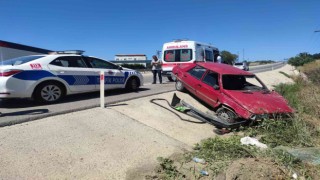 Tekirdağda gözleri kararan sürücü kaza yaptı; 1 yaralı