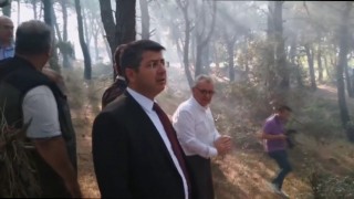 Vali Kırbıyık, Keşandaki orman yangını bölgesinde incelemede bulundu