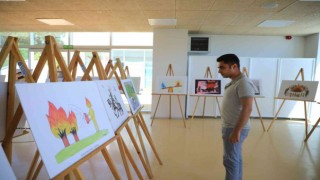 ‘Yangın temalı karikatür yarışmasının eserleri sergileniyor