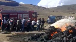10 bin balya ot yanarak kül oldu
