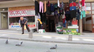 83 yaşındaki esnaf siftah parasıyla kuşlara yem alıyor