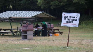 Abant Gölünde tatilciler orman yangınlarına karşı uyarıldı