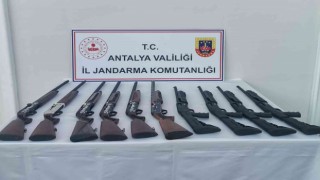 Antalyada jandarma 10 adet ruhsatsız av tüfeği ele geçirdi