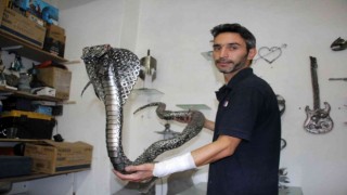 Atık metallerle müşterilerinin hayallerini sanata dönüştürüyor