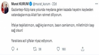 Bakan Kurumdan, 2 İHA çalışanının vefat ettiği kazada hayatını kaybedenler için başsağlığı mesajı