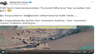 Bakan Soylu, Munzur Dağlarının İHAlarla çekilmiş doğa harikası görüntülerini paylaştı