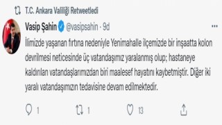 Başkentte inşaatta kolon devrildi: 1 ölü, 2 yaralı
