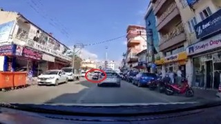 Bursada motosikletin kaza anı kameralarda
