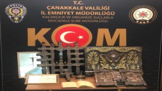 Çanakkalede evini kaçak tarihi eserlerle dolduran şüpheli yakalandı