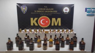 Çorum polisinden kaçak içki operasyonu