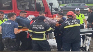 D-100de zincirleme kaza, araçta sıkışan sürücüyü itfaiye ekipleri kurtardı
