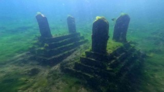 Dicle Barajı altındaki batık kent dalgıçlar tarafından görüntülendi