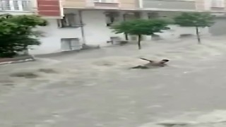 Esenyurtta bir vatandaş sele kapıldı