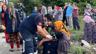 Fındık işçilerini taşıyan traktör devrildi, işçileri yola saçıldı