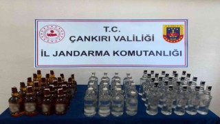Jandarma ekiplerinin durdurduğu araçtan 54 litre kaçak alkol ele geçirildi