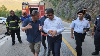 Karabükte faciadan dönüldü: Alev alan mikserin patlama anları kamerada