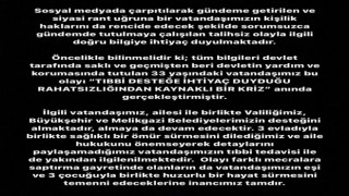 Kayseri Büyükşehir Belediyesinden kendine zarar veren şahıs ile ilgili açıklama