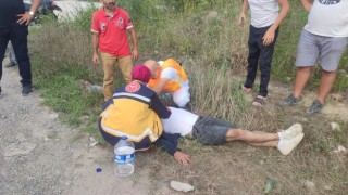 Kontrolden çıkan motosiklet devrildi, sürücüsü yaralandı