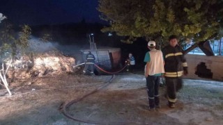 Konyada samanlık yangını