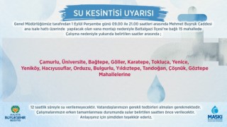Malatyada su kesintileri yaşanacak