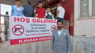 Mardindeki aşiret düğününde örnek pankart: Düğünümüzde silah sıkmak kesinlikle yasaktır