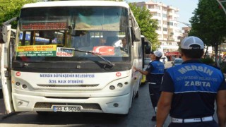 Mersinde toplu taşıma araçları denetleniyor