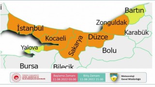 Meteorolojiden Düzce için turuncu uyarı
