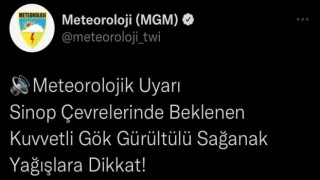 Meteorolojiden Sinop ve çevresi için yağış uyarısı