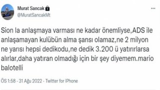 Murat Sancaktan Balotelli açıklaması