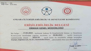 Orman Genel Müdürlüğü ‘Erişilebilirlik Belgesi aldı