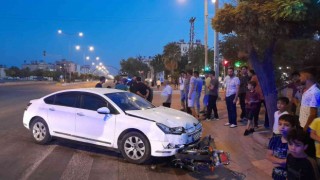 Otomobil ile motosiklet çarpıştı: 1 yaralı