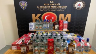 Rizede kaçak sigara ve içki operasyonu: 2 gözaltı