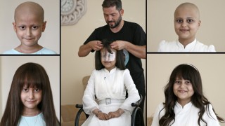 Saçlarını kaybeden 250 hasta çocuğu perukla sevindirdi